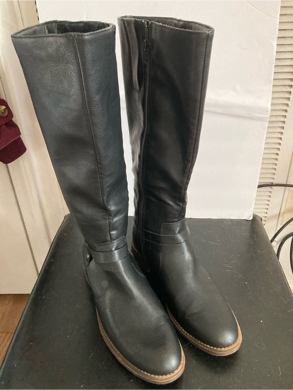 Frye & Co Tall Black Gibson Riding Boots Low Heel